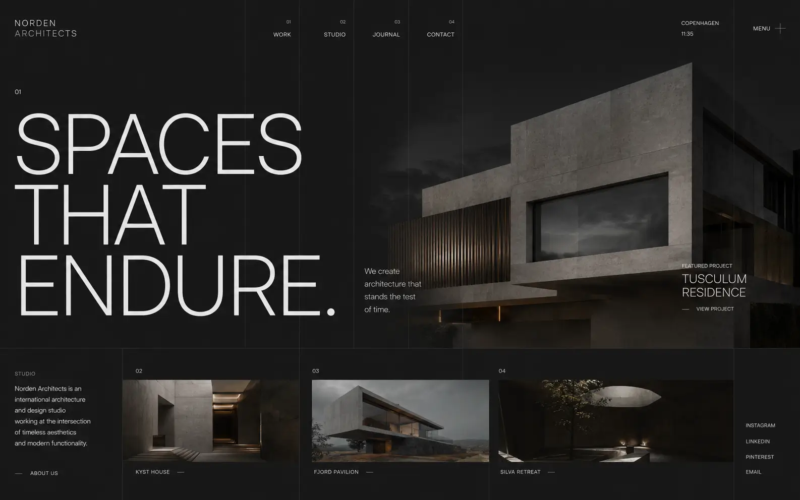 Web de ejemplo para un estudio de arquitectura